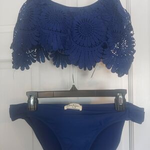 Elegant Navy Lace Bikini Set